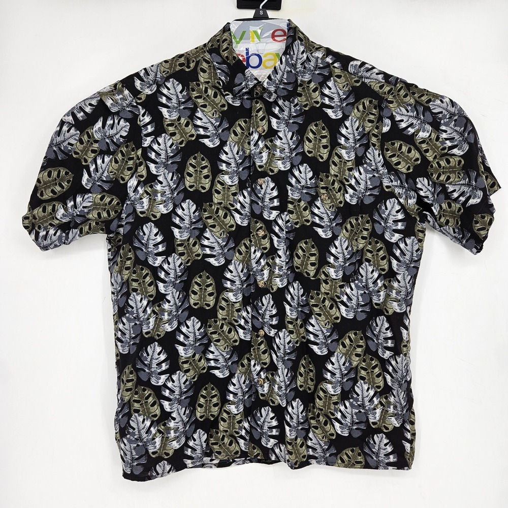 VTG Manhattan Button Up Shirt‎ Mens Medium Rayon Short Sleeve Hawaiian AOP